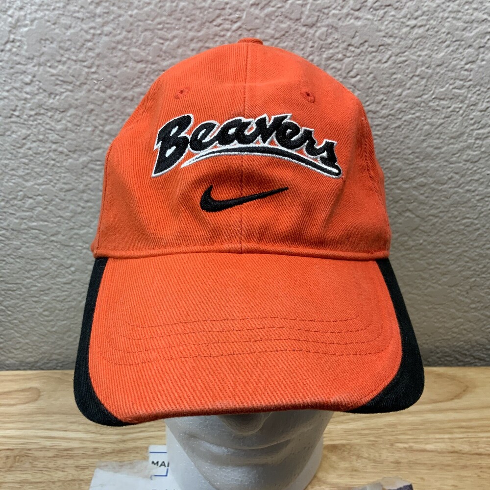 Oregon State Beavers Hat Cap Fitted Mens 7 1/2 Orange Black Nike Football